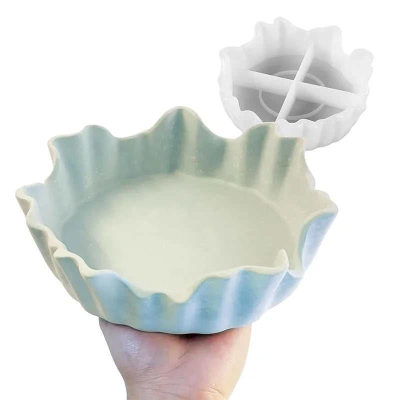 moule silicone bougie résine décoration ondulée transparent blanc rose bleu clair moderne organique