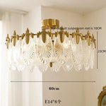 lustre verre led doré feuilles strass baroque éclairage chambre salon haute qualité facile