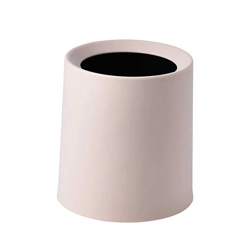 petite poubelle cuisine ronde plastique blanc noir motif cerf lettre minimaliste