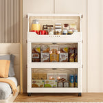 boîtes rangement pliant roulette blanc cassé moderne transparent arches