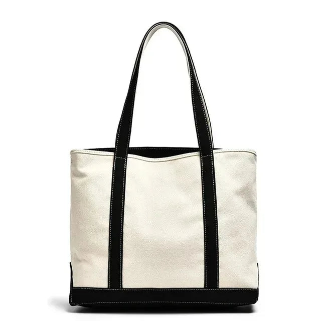 sac main moderne toile brodé doux poignées détachables blanc bleu marron vert rose