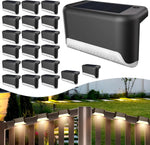 lampes solaires led modernes noires blanches extérieur clips fixation chemin jardin patio