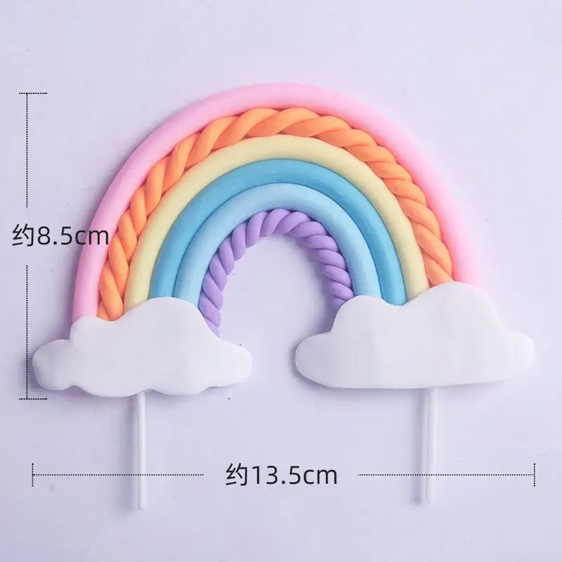 décoration gâteau licorne arc ciel nuages étoiles anniversaire enfant joyeux festif sixième troisième