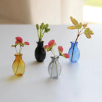 mini vase magnétique transparent noir jaune gris bleu rose vert minimaliste plantes artificielles