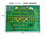 jeu roulette miniature tapis vert jetons colorés numéros dorés compartiments noirs pelle inclusion casino