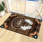tapis sol noir gris moderne loup géométrique antidérapant résistant extérieur salon