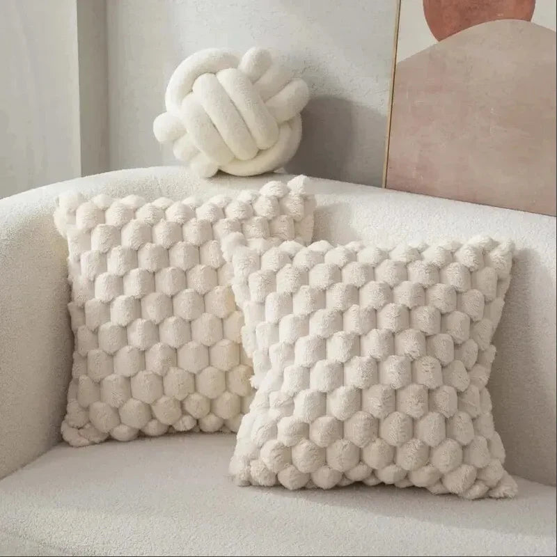 coussin décoratif moderne 45cm polyester solide rouge gris rose beige
