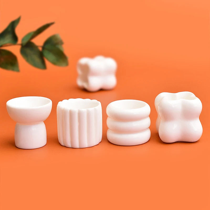 support fruits miniature blanc moderne minimaliste accessoires poupée décoration intérieure pot plantateau fournis