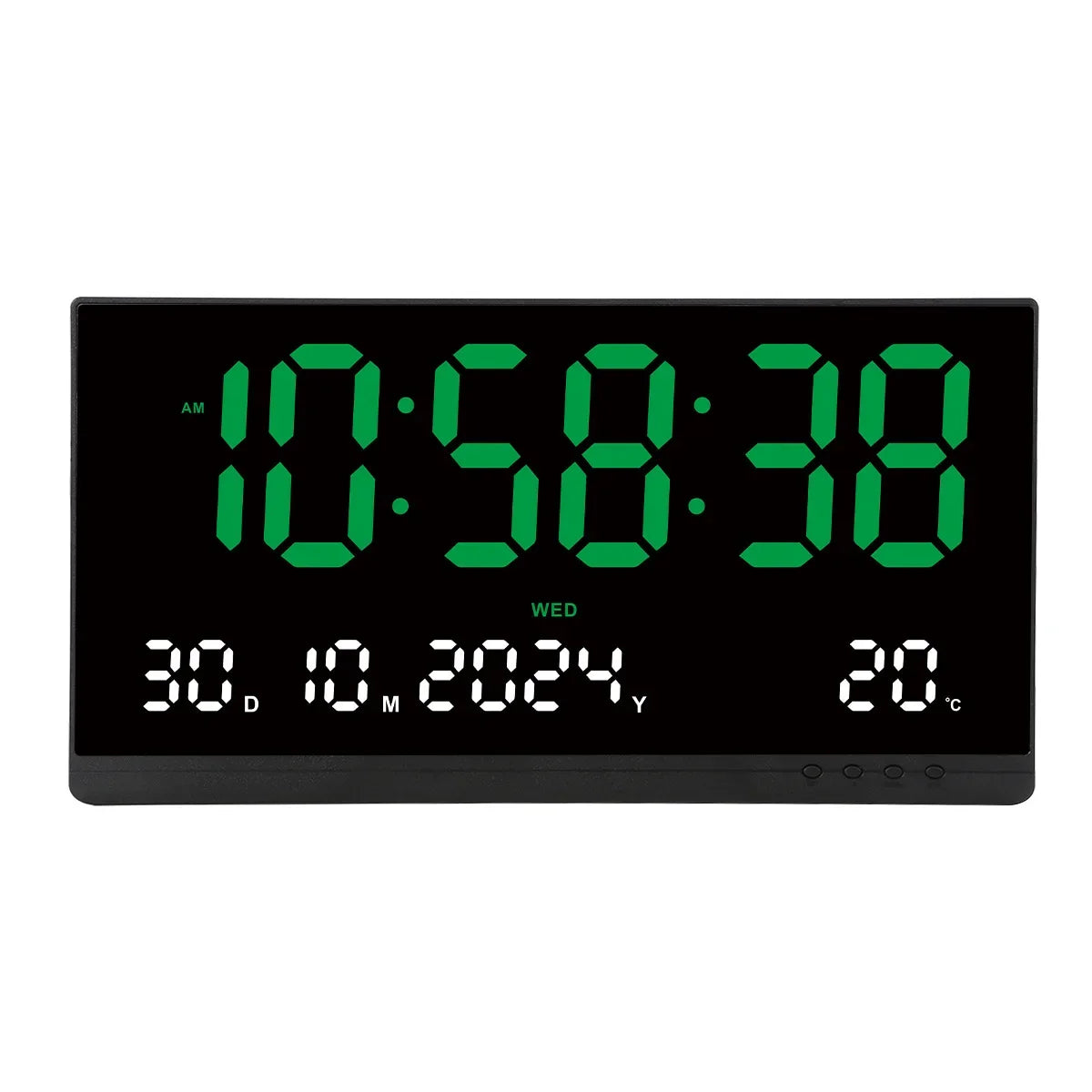 grande horloge murale digitale moderne horaire calendrier température réveil couleur noir rouge bleu blanc