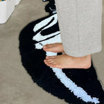 tapis noir blanc motif couteau moderne antidérapant sol chambre maison