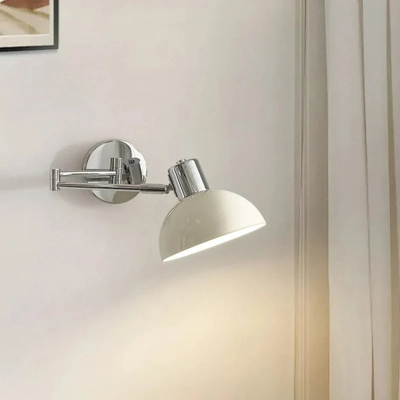 applique murale moderne bras articulé éclairage led blanc crème argenté chambre salon