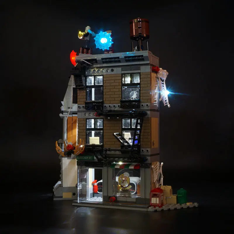 bâtiment modulable brique fenêtres portes meubles intérieurs éclairage led urbain fantaisie sciencefiction