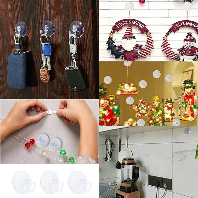 crochet mural ventouse transparent moderne durable réutilisable diamètre 25 30 40 50 60mm
