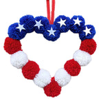 décoration murale rouge blanche bleue étoile coeur pompons halloween saint valentin anniversaire mariage festive