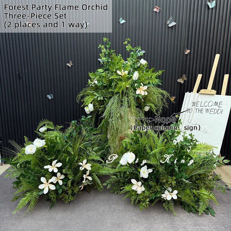décoration maison naturelle composition florale artificielle feuilles fleurs vert blanc rose rustic styleextérieurintérieur