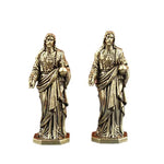 statues jesus sacre coeur bronze doré sculptures detailles traditionnelles decor religieux ornement maison figurines