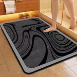 tapis sol gris géométrique moderne antidérapant absorbant extérieur salon entrée cuisine salle bains
