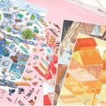 puzzle pieces adhesive multicolore ville animée isométrique illustrative enfants maison poupéesDecorationScèneMiniature