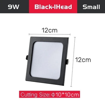 plafonnier led encastrable carré ultra mince aluminium moderne salon cuisine chambre blanc noir