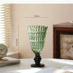 vase transparent classique gravé strié base solide décoration maison fleurs hydroponique
