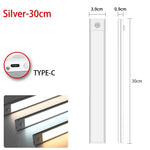 veilleuse led barreau mouvement blanc argenté moderne rechargeable aluminium