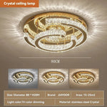 plafonnier led doré moderne élégant cristal transparent strass chambre salon