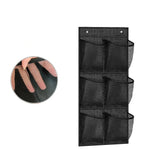organisateur suspendu multi poches utilitaire gris noir maille semi transparent métalliques rangement chambre