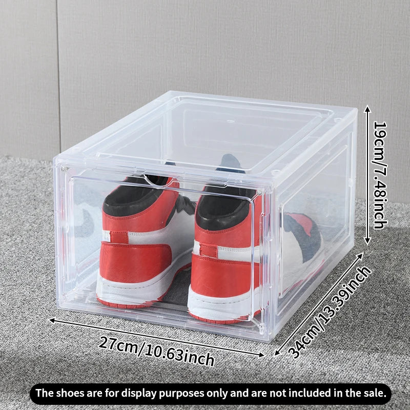 boîtes chaussures transparentes empilables moderne respectueuses environnement utilisation multiple
