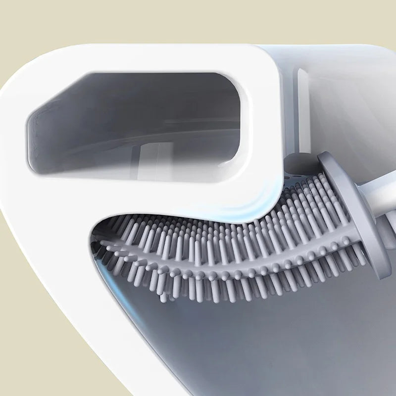 brosse wc silicone gris blanc moderne support mural facile nettoyer respectueux environnement durable bristles