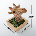 décoration murale tête girafe réaliste animaux compagnie maison artifice plastiqueOpaque motifs peau feuilles vertes
