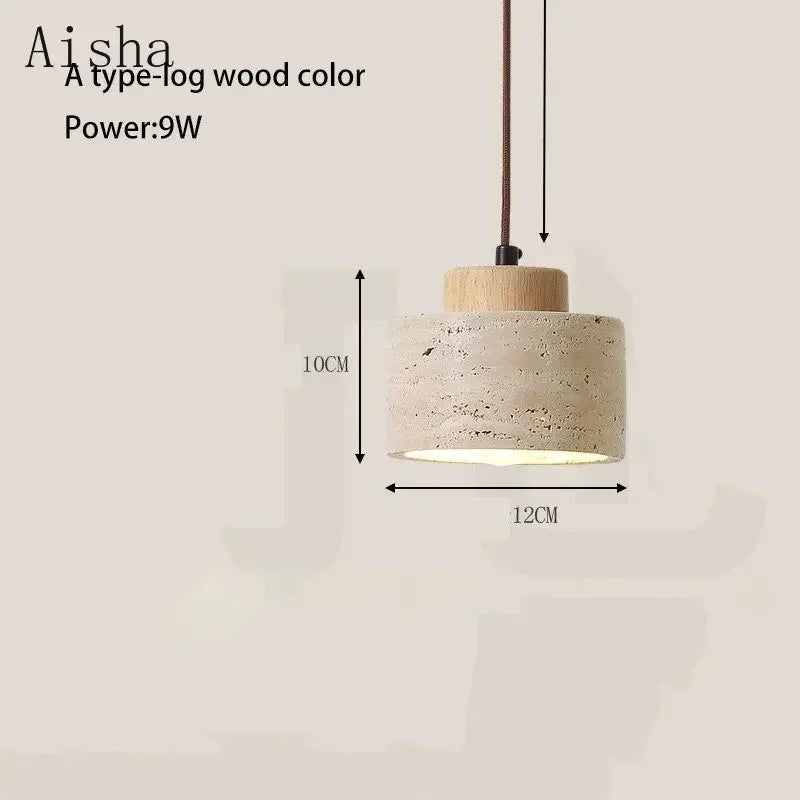 suspension lumineuse moderne pierre naturelle texture marbrée câble suspendu interrupteur bouton éclairage maison décoration