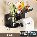 porte serviettes mural adhésif moderne noir serviette tulipes parfum montre smartphone lotion
