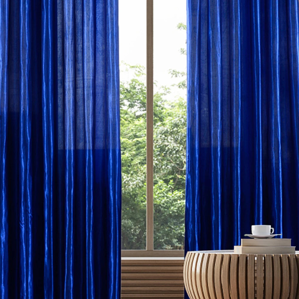 rideaux plissés blanc bleu rouge élégants semi transparent salon moderne polyester