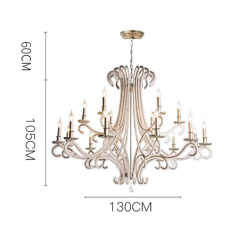lustre décoration doré transparent floraux classique baroque ampoules led