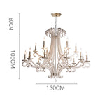 lustre décoration doré transparent floraux classique baroque ampoules led