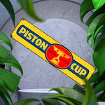 plaque publicitaire vintage graphique piston couleur jaune bleu rouge anti poussière mur facile