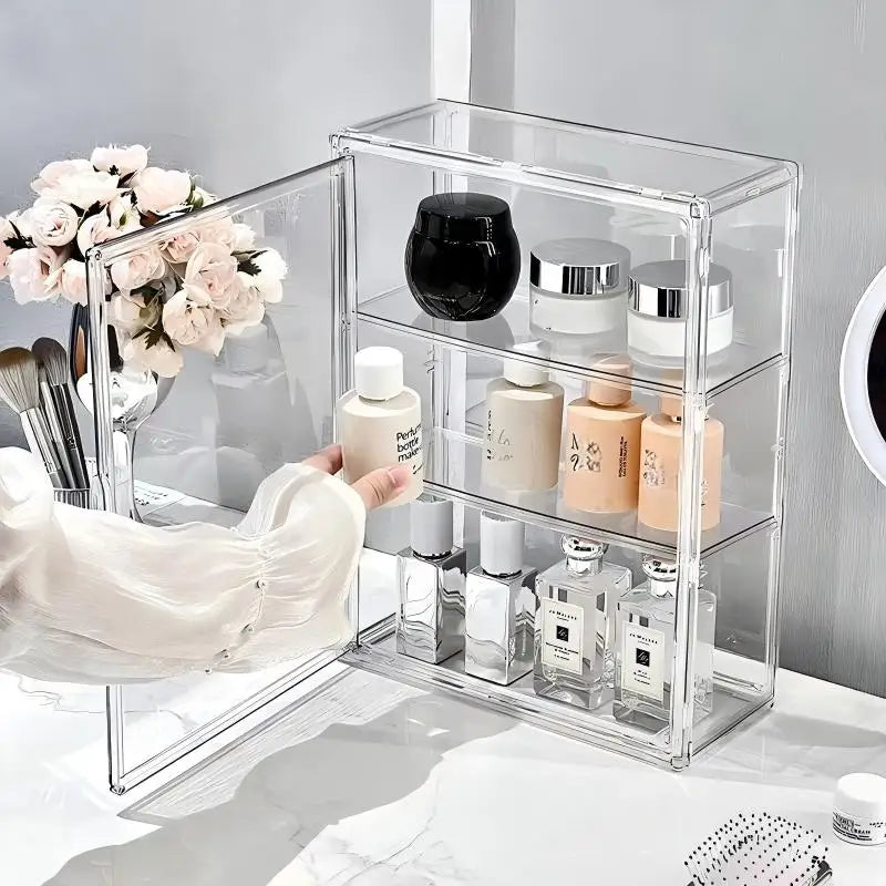 boîtes rangement transparentes réutilisables modernes niveaux organisation jouets cosmétiques plastique résine