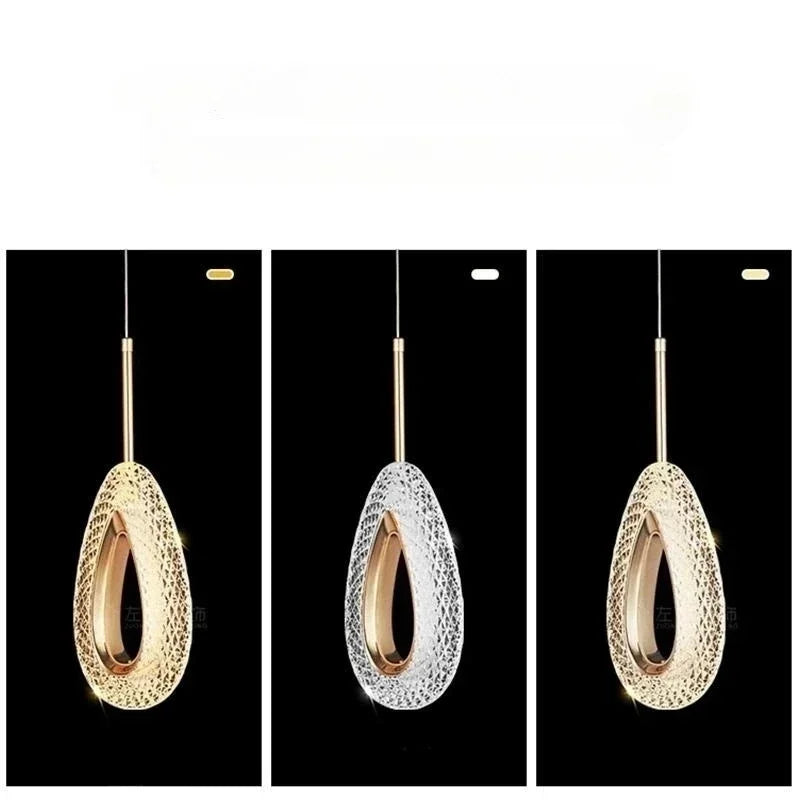 suspension lumineuse or moderne élégante motif géométrique salon chambre d'hôtel led haute qualité