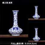 Vase chinois en porcelaine de style traditionnel avec motifs floraux bleus et blancs.