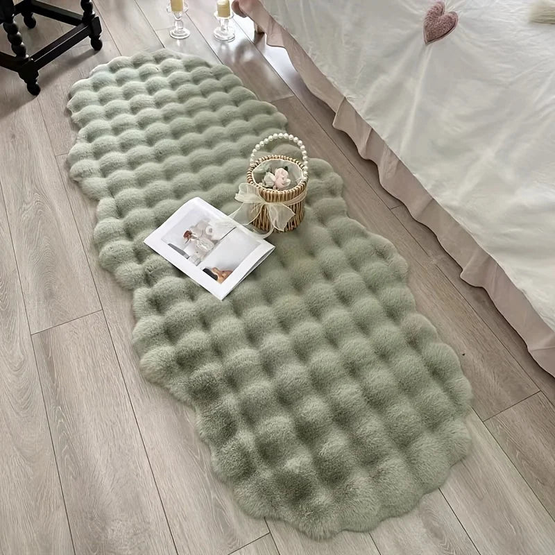 tapis blanc moderne peluche douce imitation fourrure salon chambre décoration maison