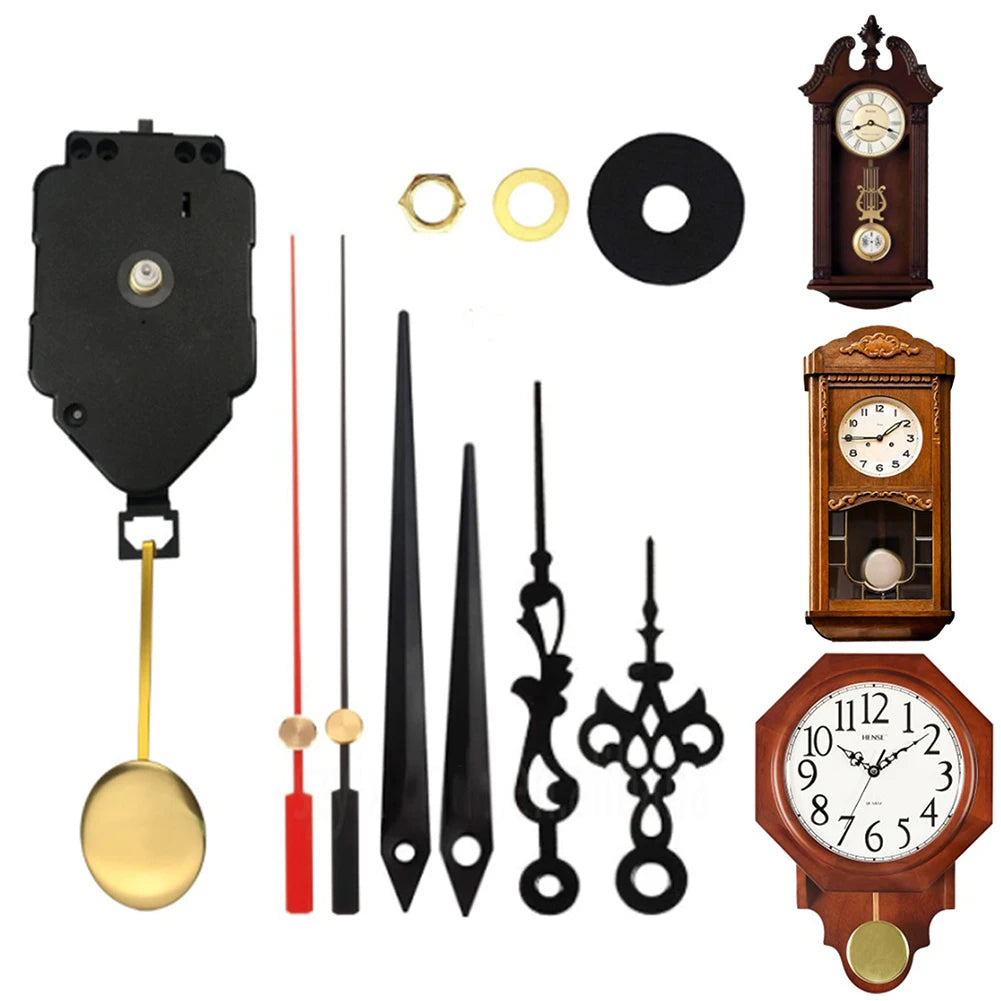 Kit mouvement horloger aiguilles décoratives pendule métal doré vintage horloge murale