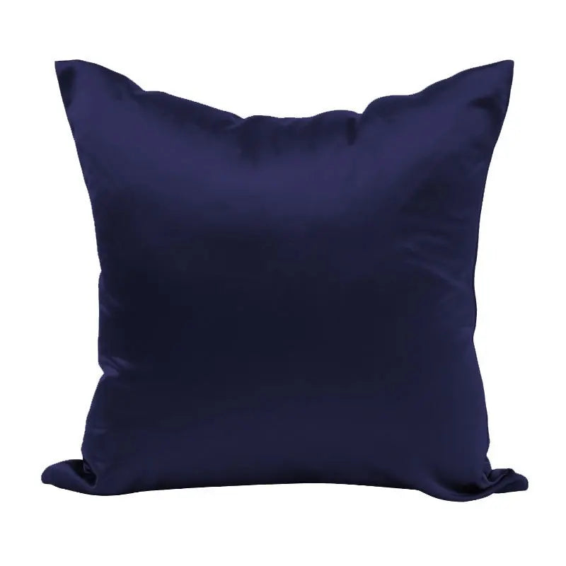 housse coussin satin polyester moderne beige uni lit 45x45 65x65 80x80 fixations invisibles