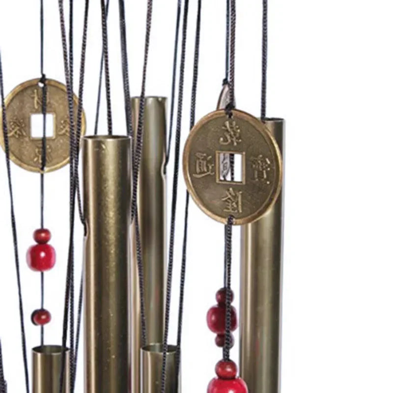 cloche vent ange doré rouge métal brillant traditionnelextérieur cloches fixé chaînes