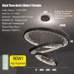 suspension lumineuse moderne or noir strass circulaire chambre salon led
