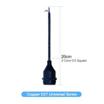 support ampoule e27 noir moderne ip67 220v 4a 20cm 30cm 50cm 100cm 200cm pvc