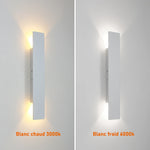 Lampes murales LED modernes noires blanches dorées effet brossé minimaliste fixées mur
