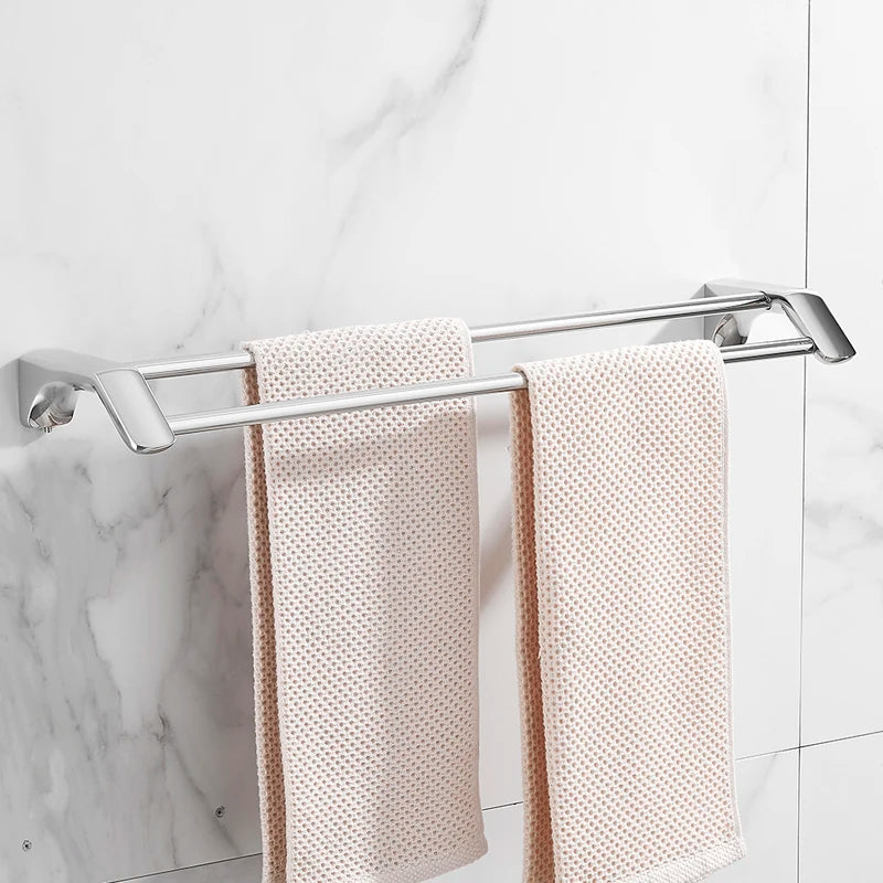 accessoires salle bain chrome porte serviettes double porte savon papier toilette brosse wc moderne