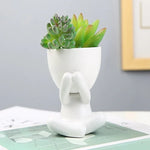 cache pot céramique contemporain noir pots fleurs succulentes drainage maison