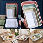 assiettes modernes opaques multicolores plateaux rangement respectueux l'environnement uni grandes tailles variées