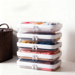 boîtes rangement transparentes réutilisables fermeture glissière couleurs rose violet bleu clair moderne pratique diverse